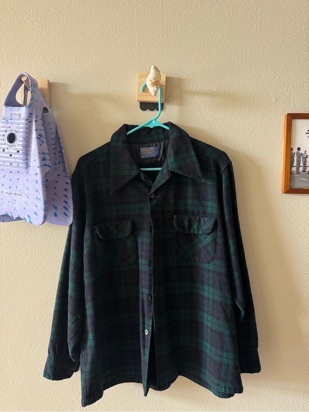 Pendleton Plaid Lightweight Wool Button-Up Long Sleeve Shirt